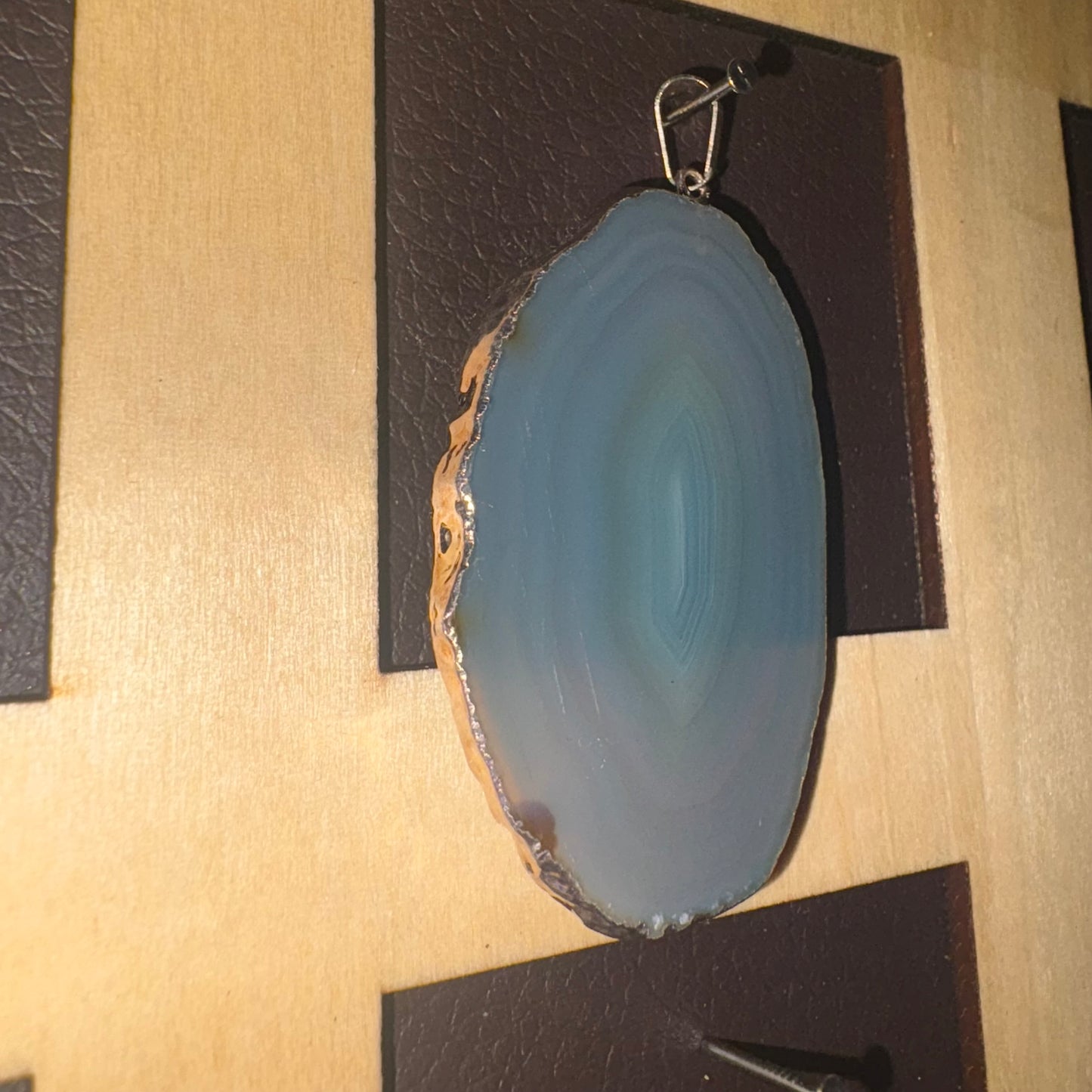 Silver Horizon Agate Pendant