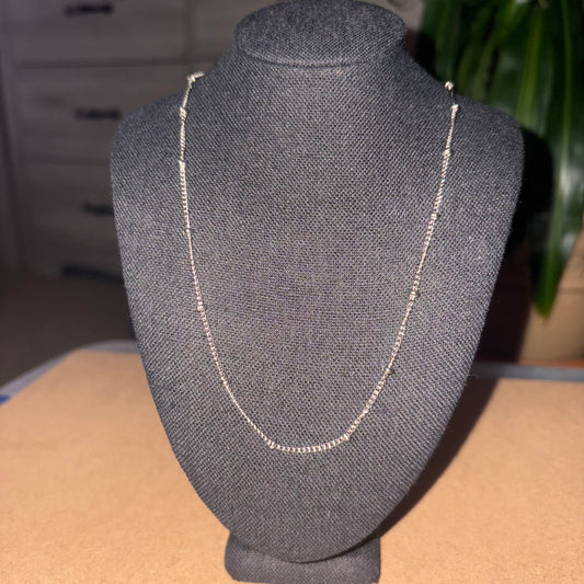 16” beaded silver chain
