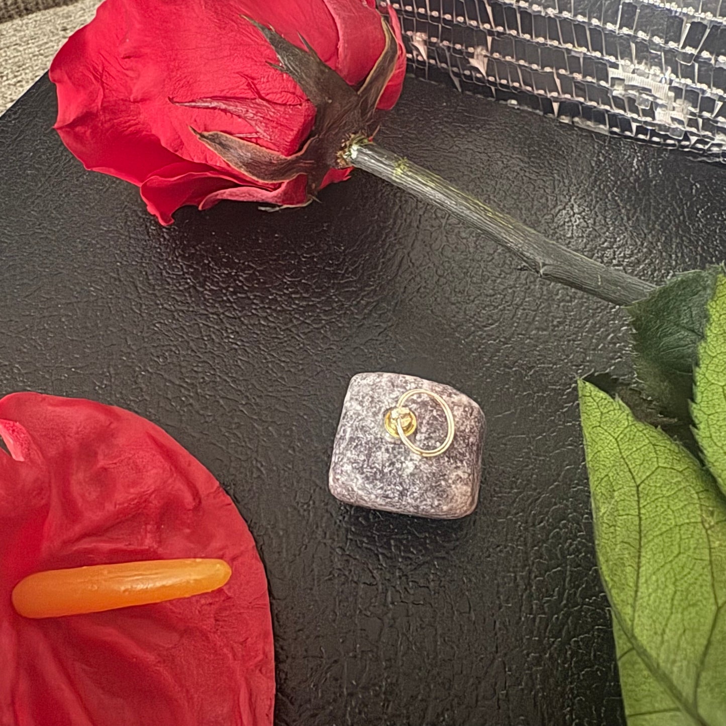 Serene Edge Lepidolite Pendant – Calming Silver Nail Necklace