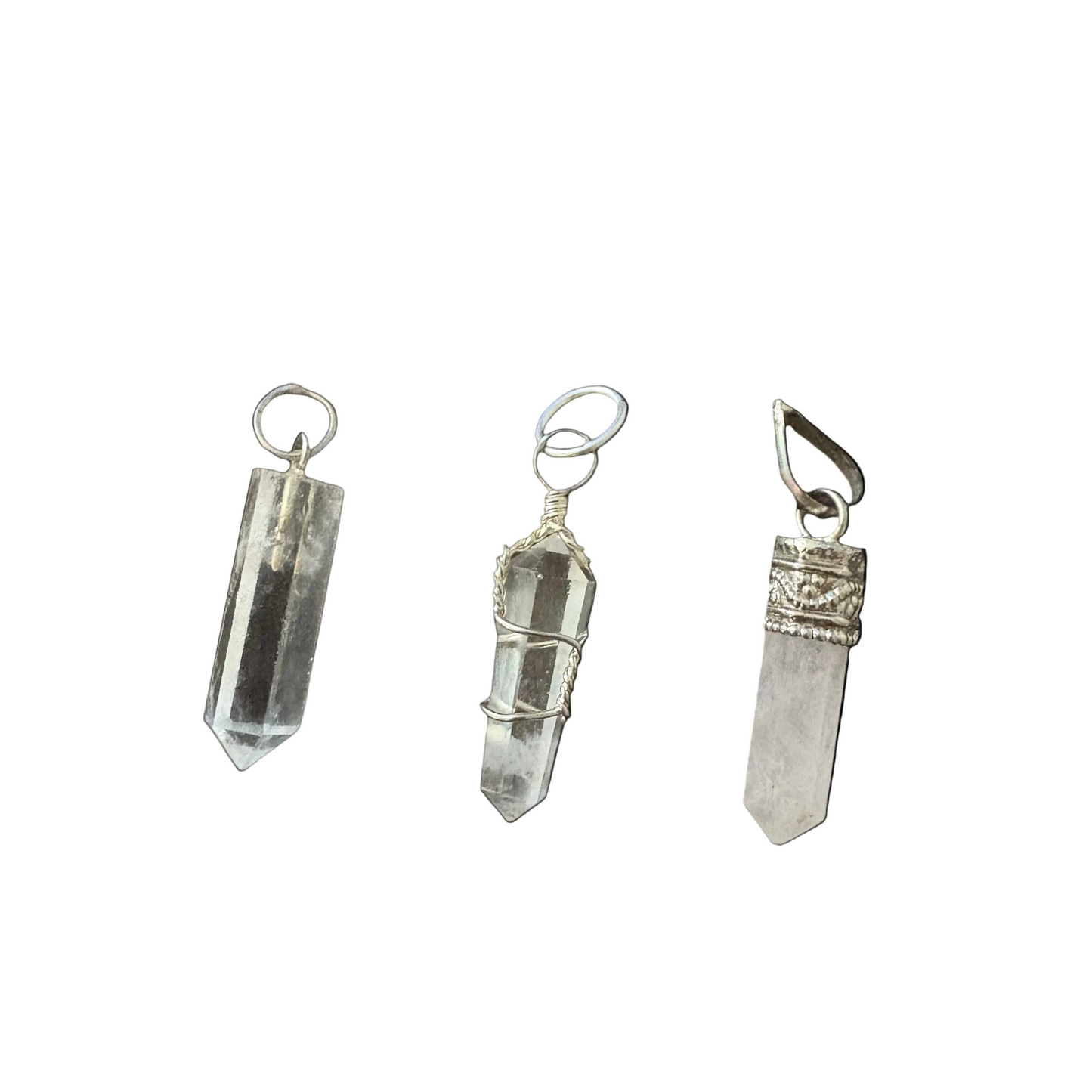 Crystal Clarity Trio – Quartz Pendant Bundle
