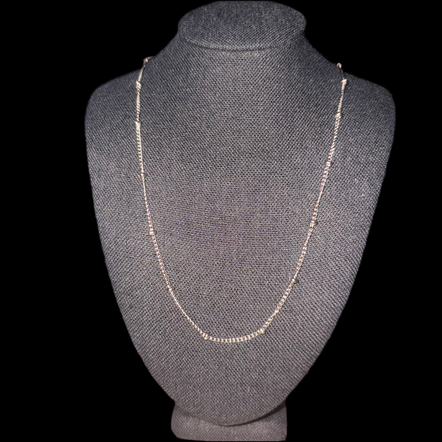 16” beaded silver chain