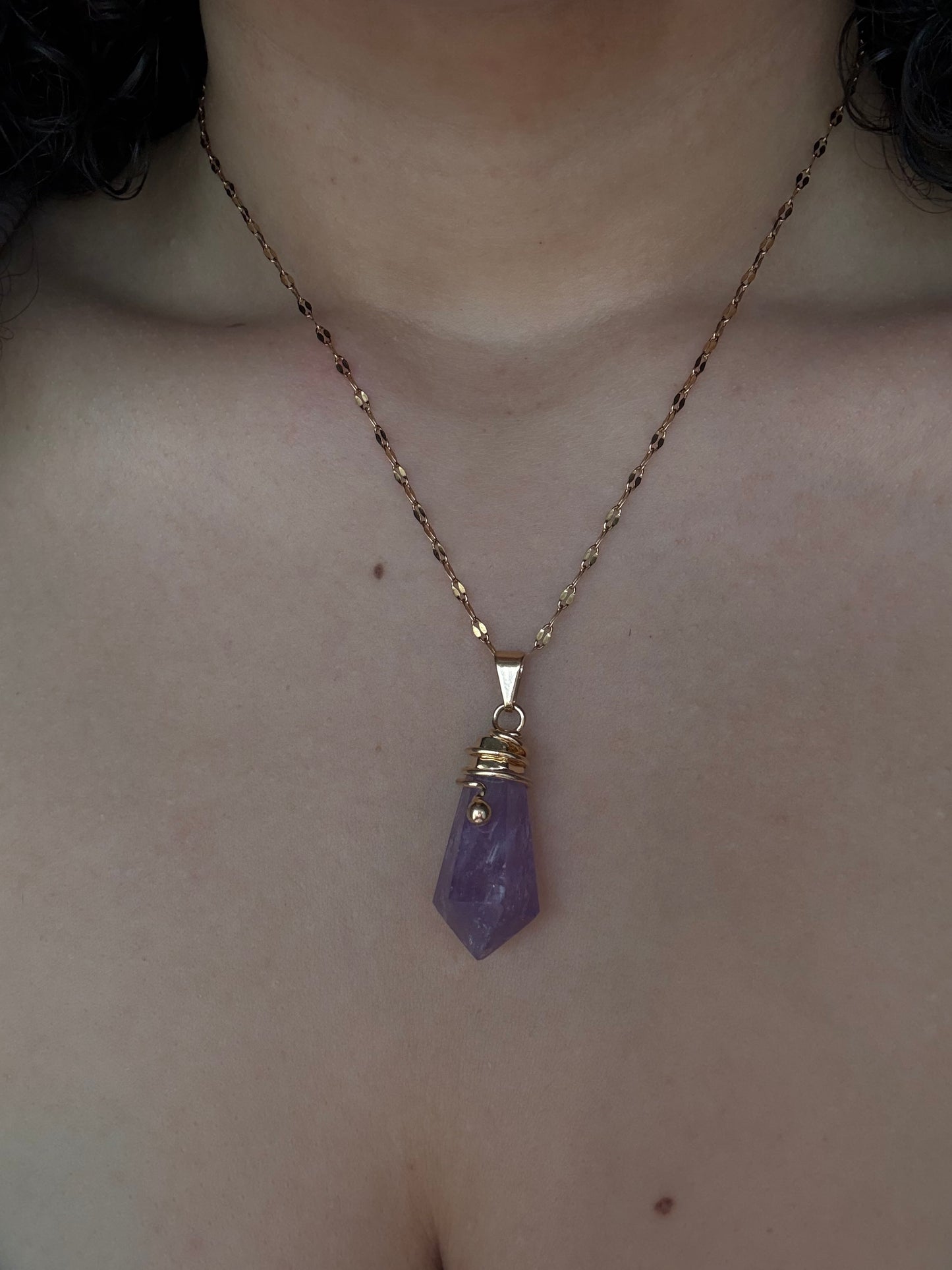 Lavender Light- Gold Amethyst Drop
