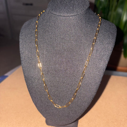 16” paper clip gold chain