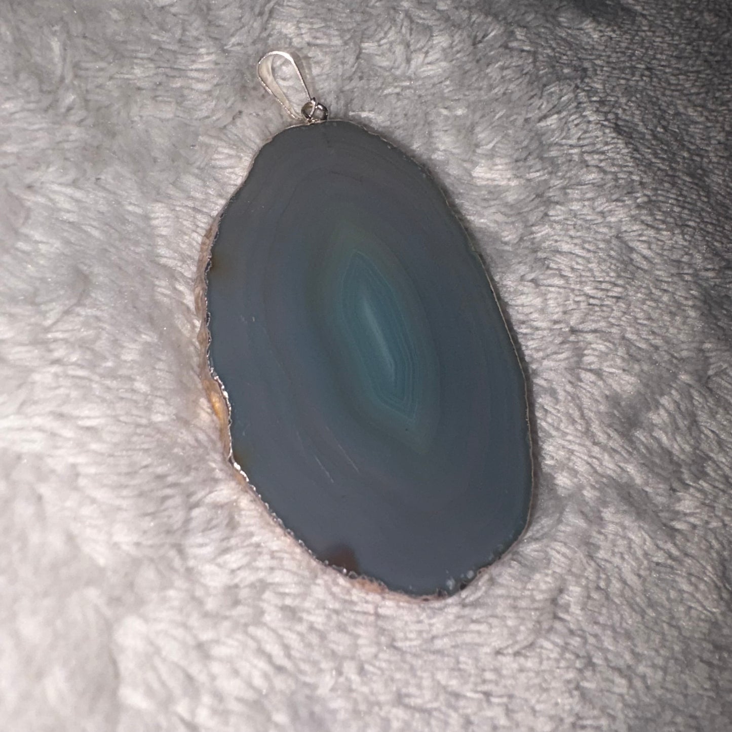 Silver Horizon Agate Pendant