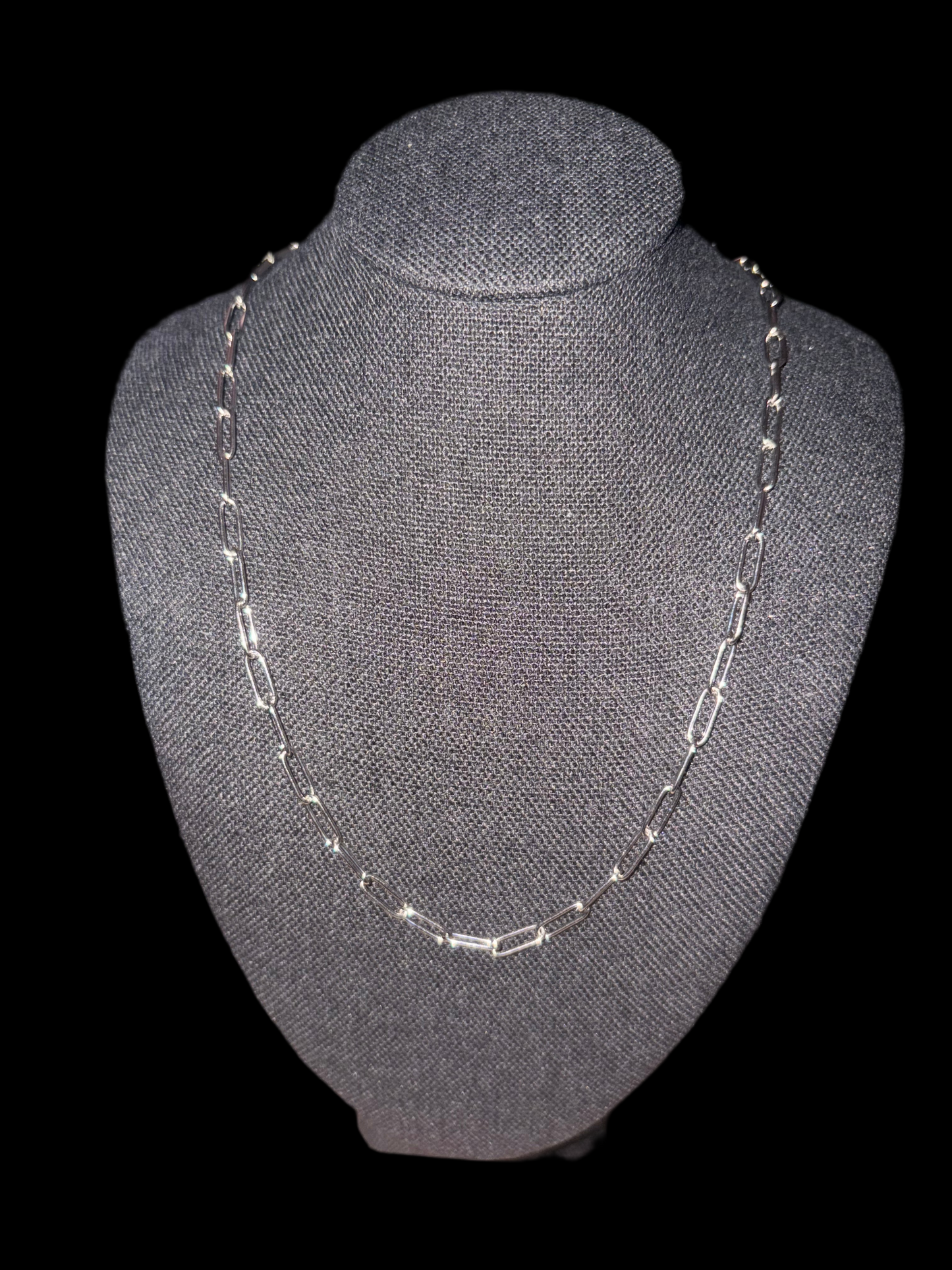 16” paper clip silver chain