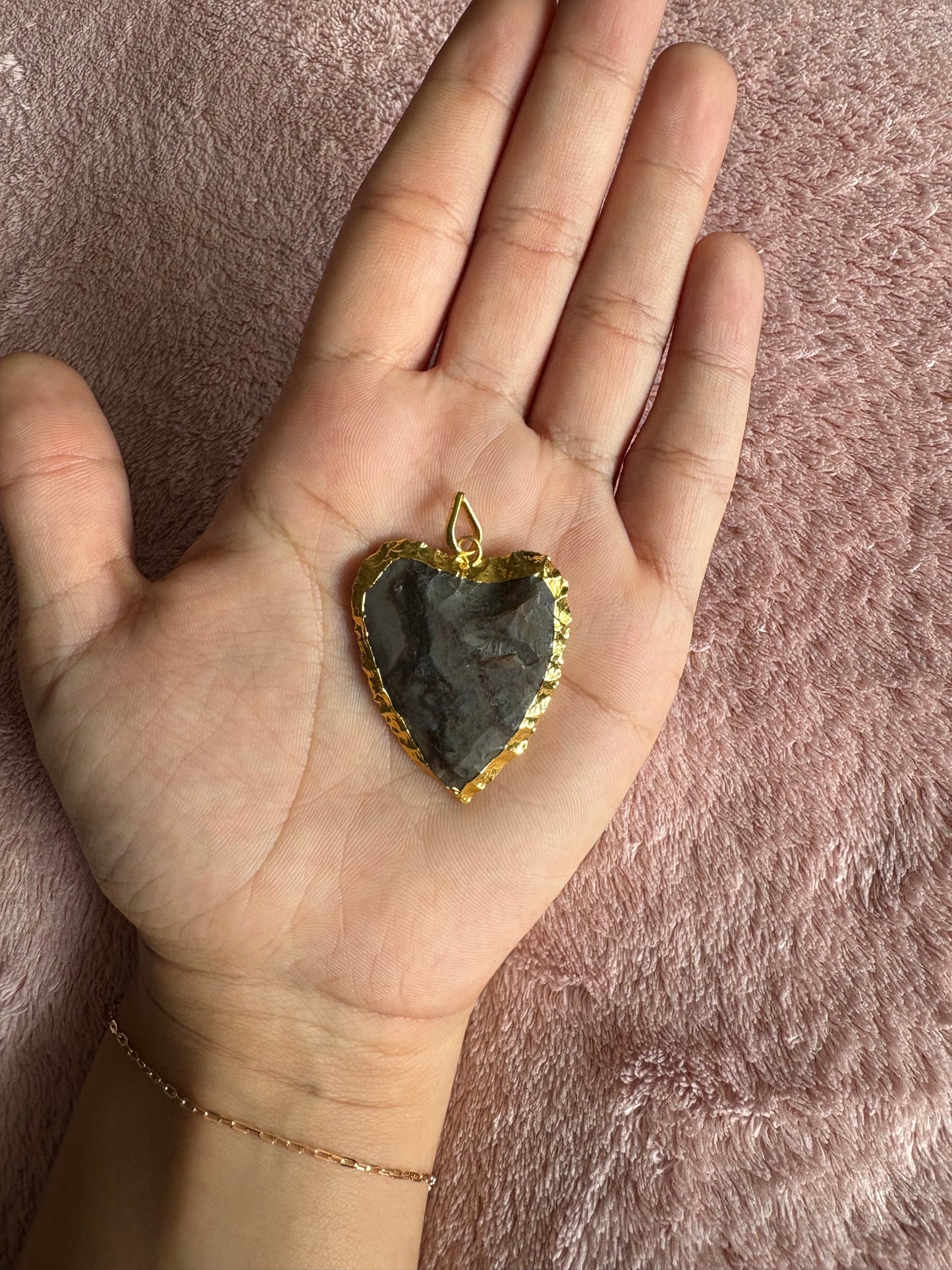 Golden Earth Heart Pendant
