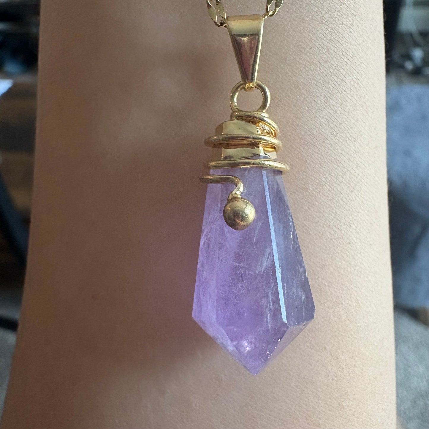 Lavender Light- Gold Amethyst Drop