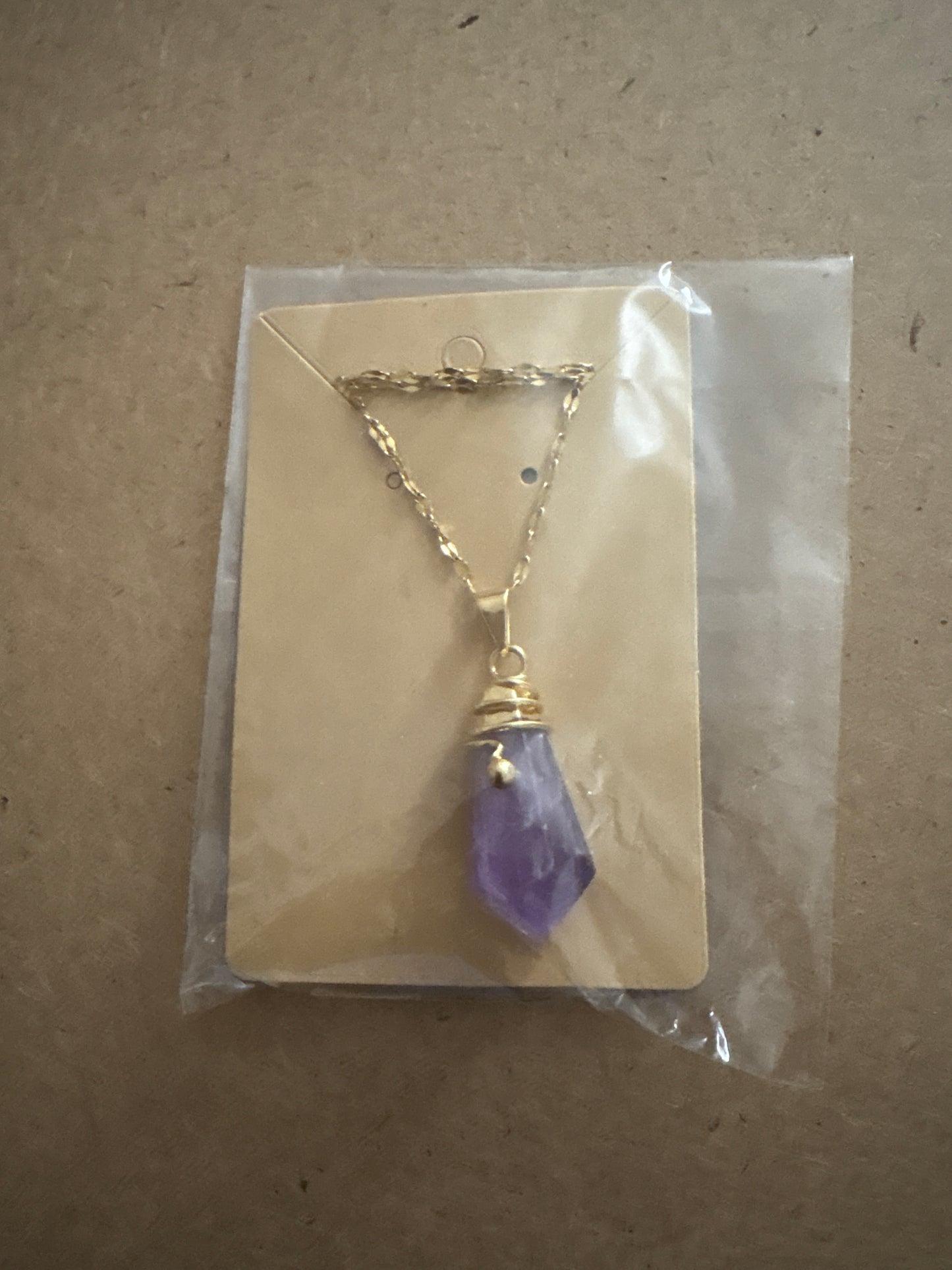 Lavender Light- Gold Amethyst Drop