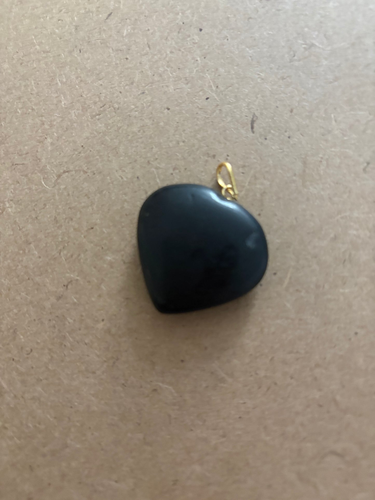 Black shungite heart pendant